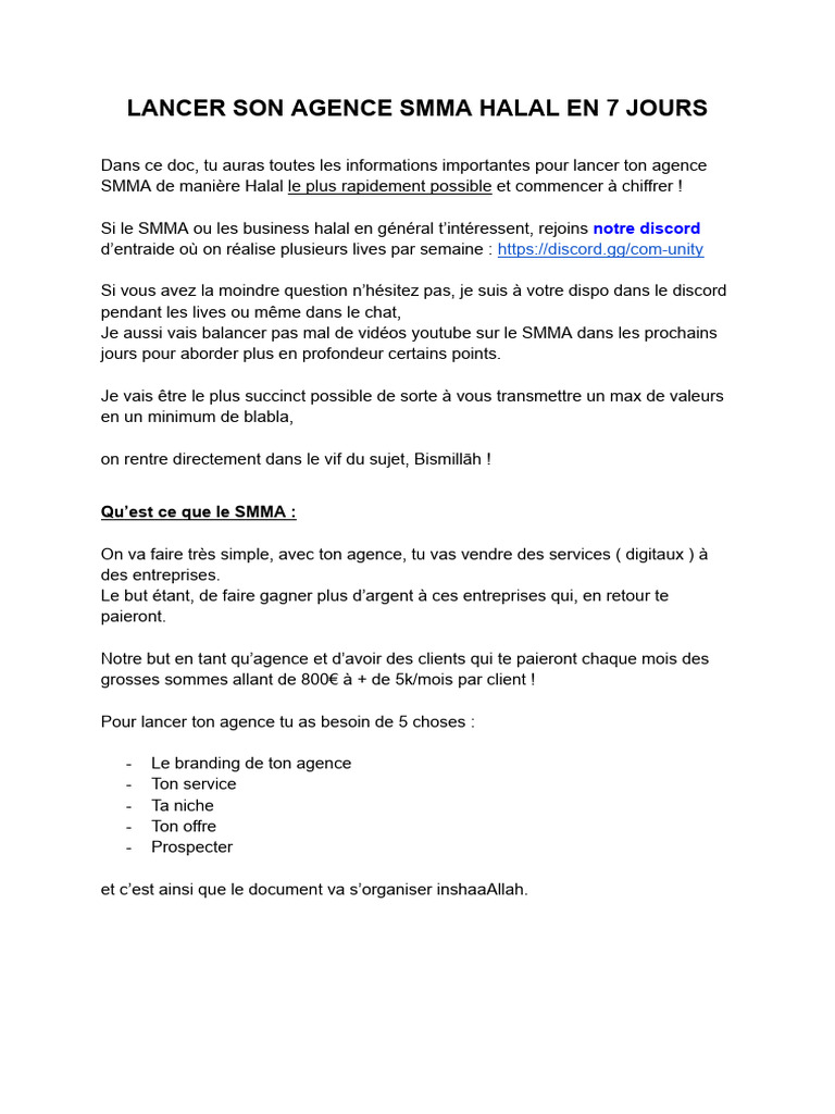 Lancer Son Agence Smma | PDF | Commercialisation