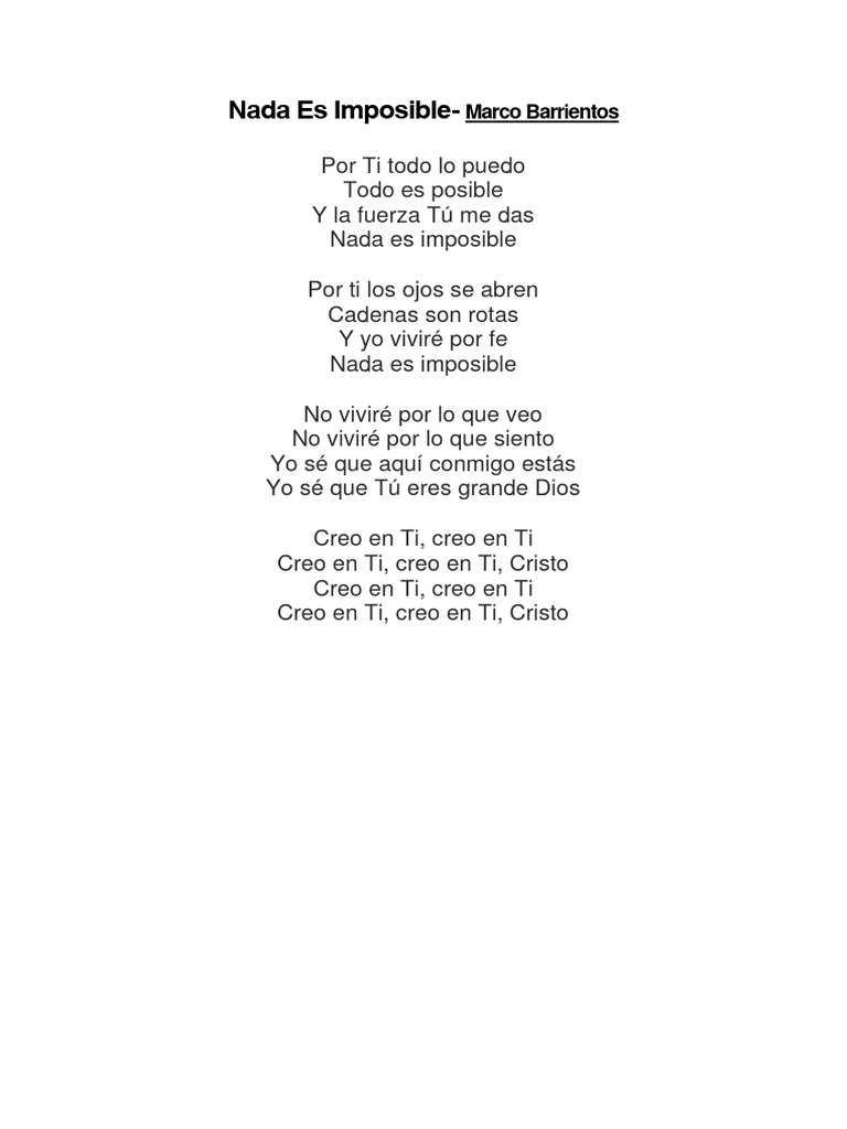 Letras de Fe y Adoración: Marco Barrientos | PDF | Cristo (título ...