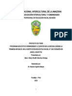 Proyecto - Cileny Sanchez - Aplicación de Un Programa Educativo para Prevenir El Bullying Desde Aulas en Eib, Yarinacocha.