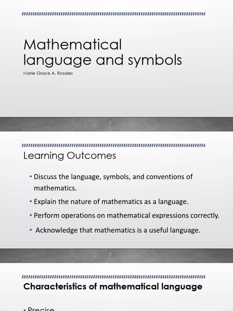 Mathematical Language and Symbols | PDF | Multiplication | Numbers