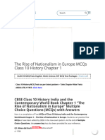 MCQs for Class 10 History India and the Contemporary World Book Chapter 1 “the Rise of Nationalism in Europe”