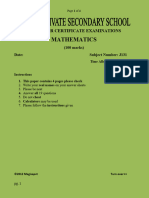 Malawi Junior Certificate Examinations Past Paper