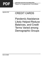 Credit Cards Pandemic Assistance Likely Helped Reduce Balances, and Credit Terms Varied Among Demographic Groups