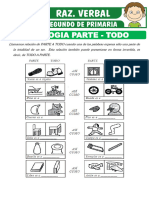 Analogias Parte Todo para Segundo de Primaria