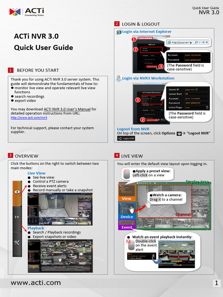 NVR3 Quick User Guide 20140318 | PDF