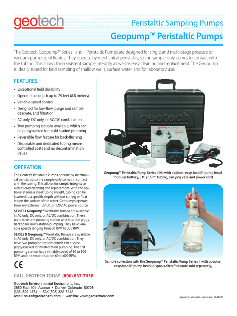 Geopump Peristaltic Pump PDF