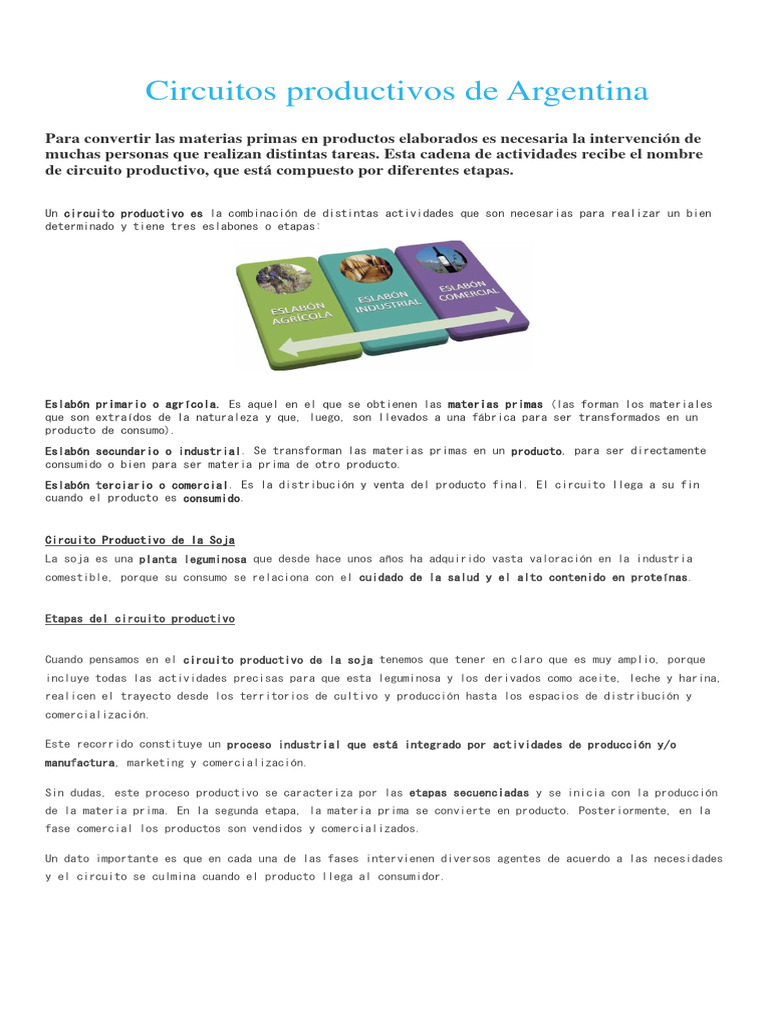 Circuito Productivo de la Soja en Argentina | PDF | Haba de soja ...