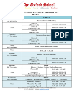 Year 12 Mock 1 Exam Schedule 25.10.23