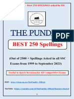 Best 250 Spellings by THE PUNDITS
