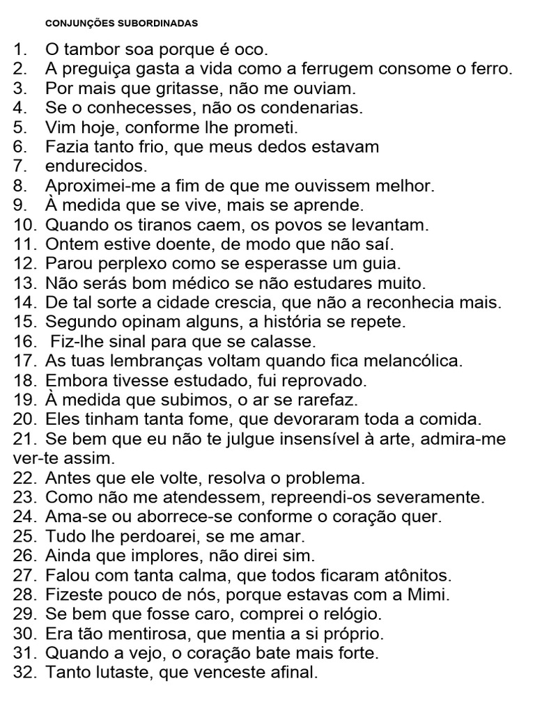 Conjunções Subordinadas Adverbiais (3) | PDF