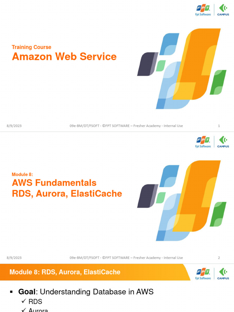 Training AWS - Module 8 - RDS, Aurora, ElastiCache | PDF | Computer ...