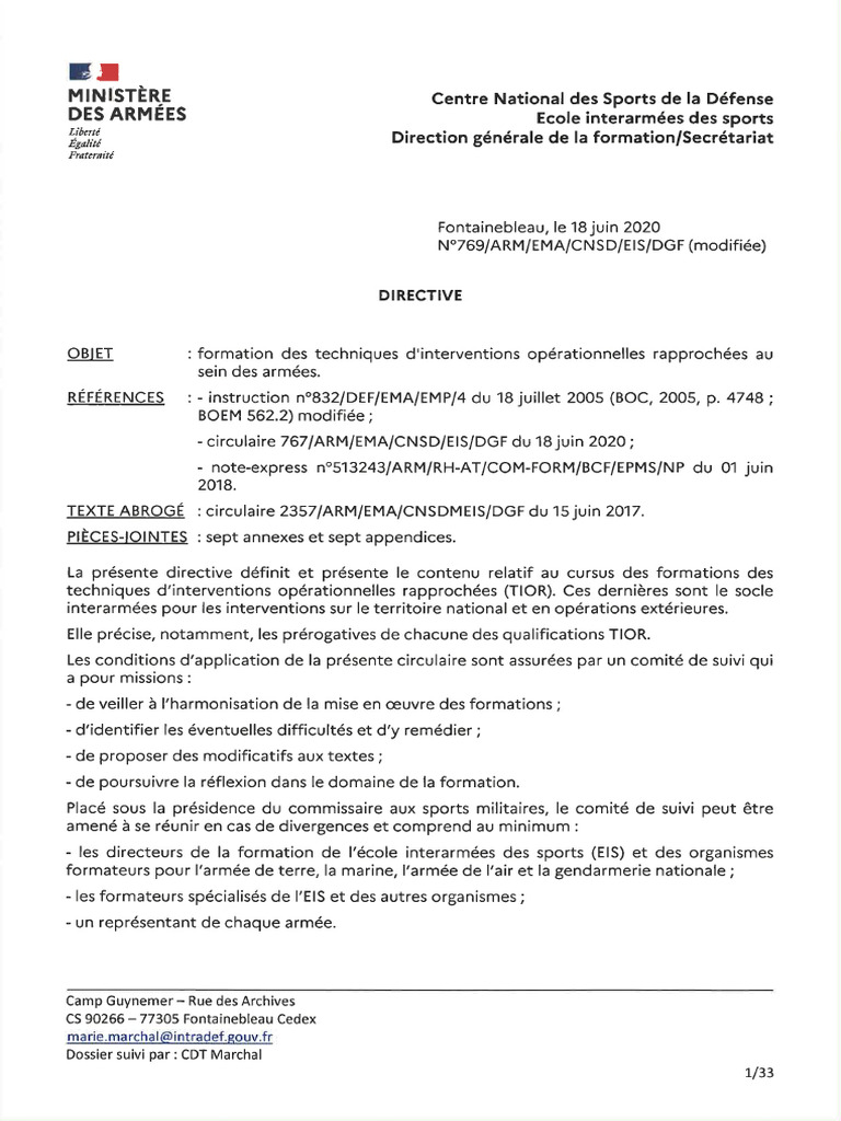 Directive N°769 Du 18 Juin 2020 - Formation Des TIOR | PDF