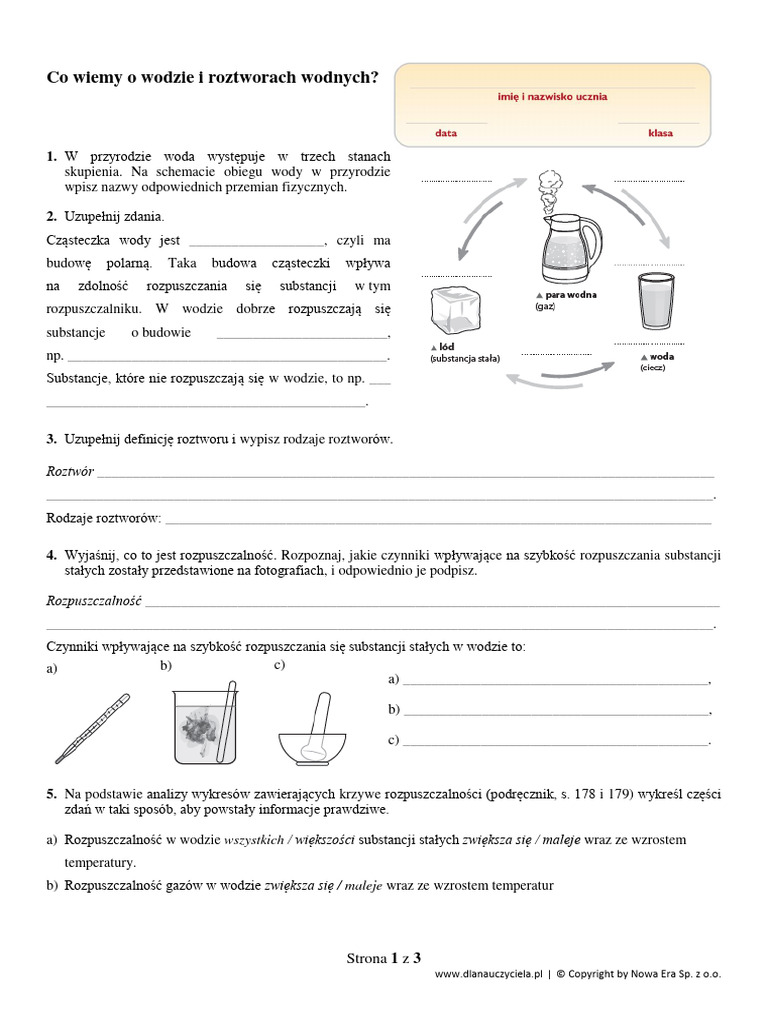 Woda I Roztwory Wodne Klasa 7