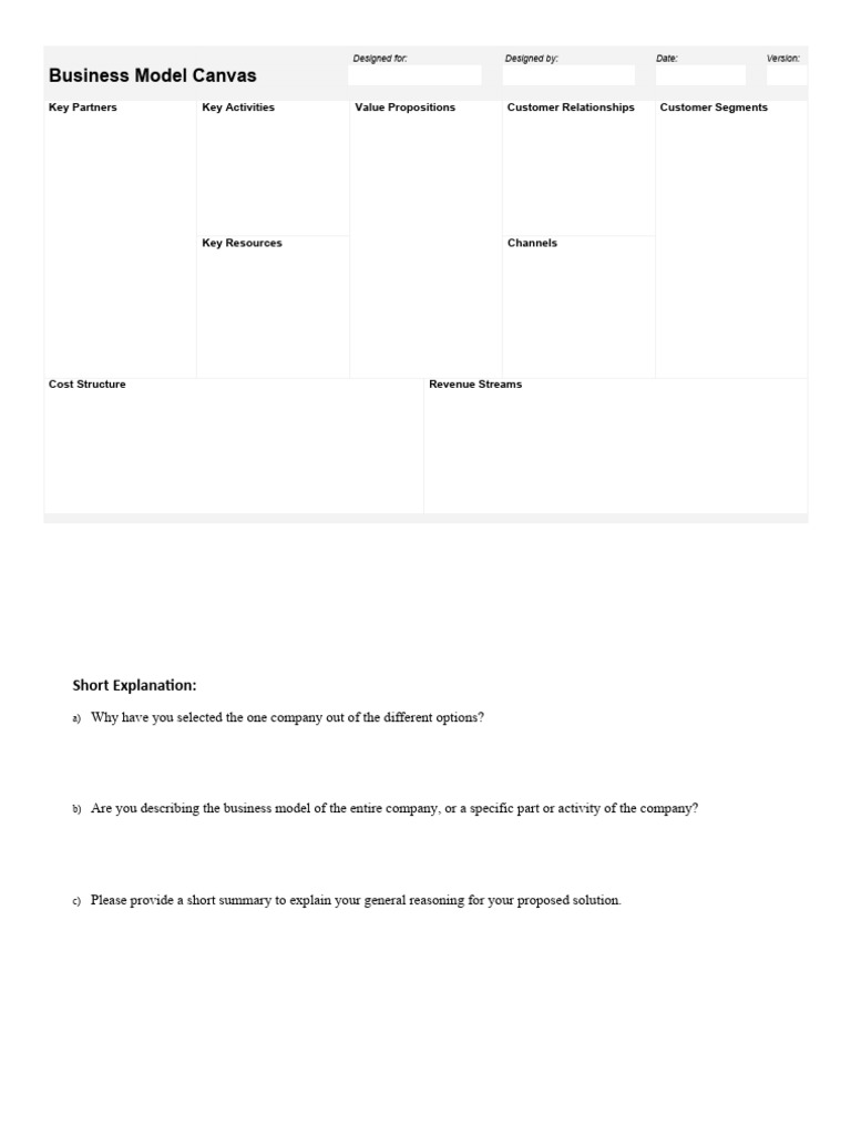 BMC Template Assignment PDF