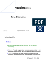 Tema 3. Gramaticas y Lenguajes