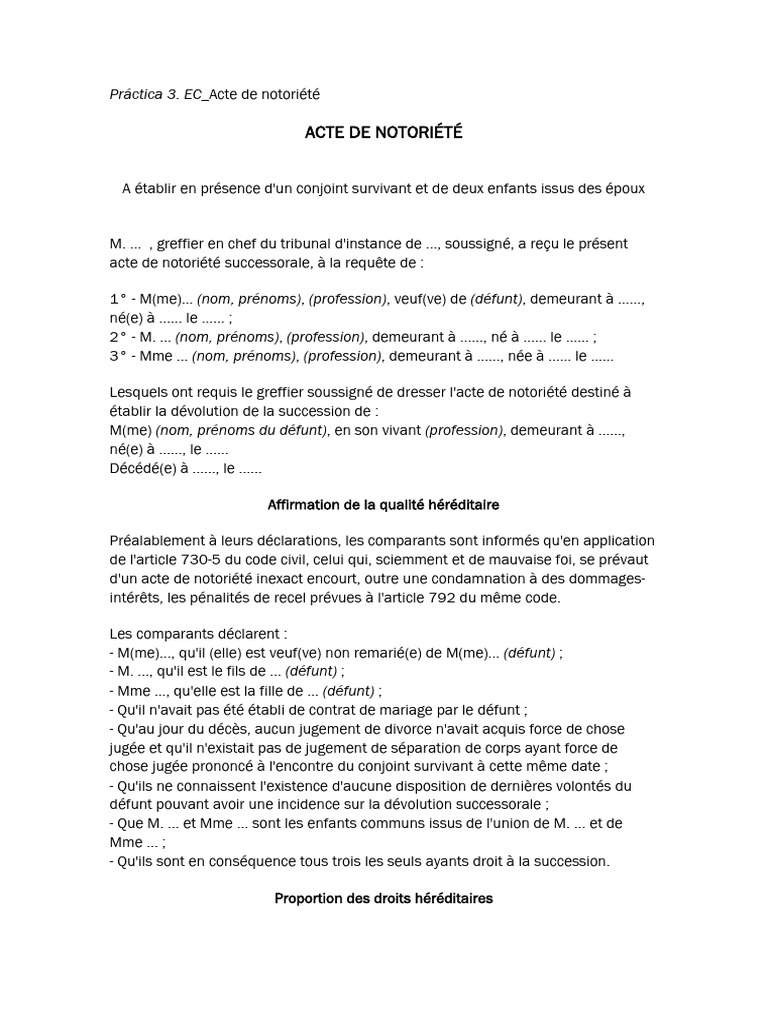 Práctica 3. EC_Acte de notoriété PDF