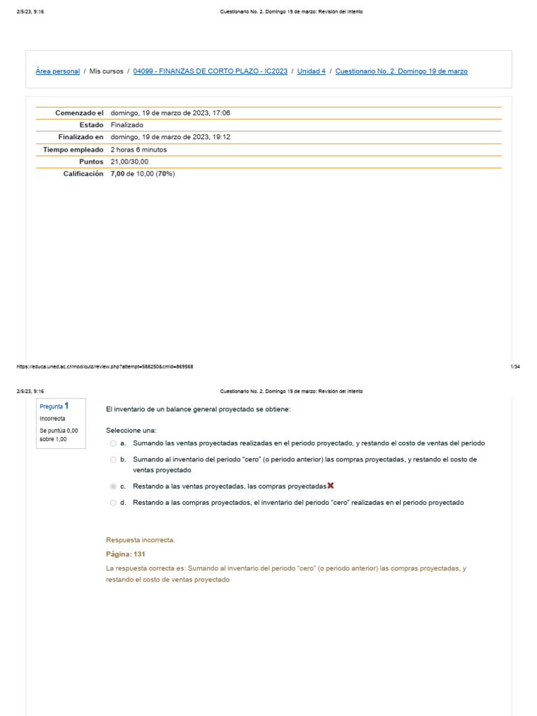 Examen 2 Finanzas | PDF | Estado de resultados | Presupuesto
