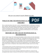 What Is The Technological Determinism Theory?: The Essay Was Written by Lesedi, Thabane and Allen
