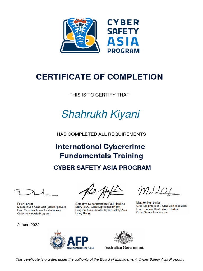 International Cybercrime Fundamentals Certificate 055150 PDF International Cybercrime Fundamentals Certificate 055150 PDF
