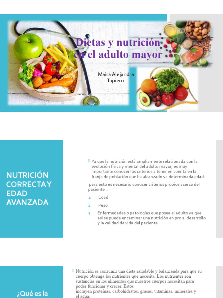 Dietas y Nutrición en El Adulto Mayor | PDF | Nutrición | Dieta y nutrición
