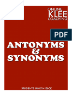 Antonyms & Synonyms