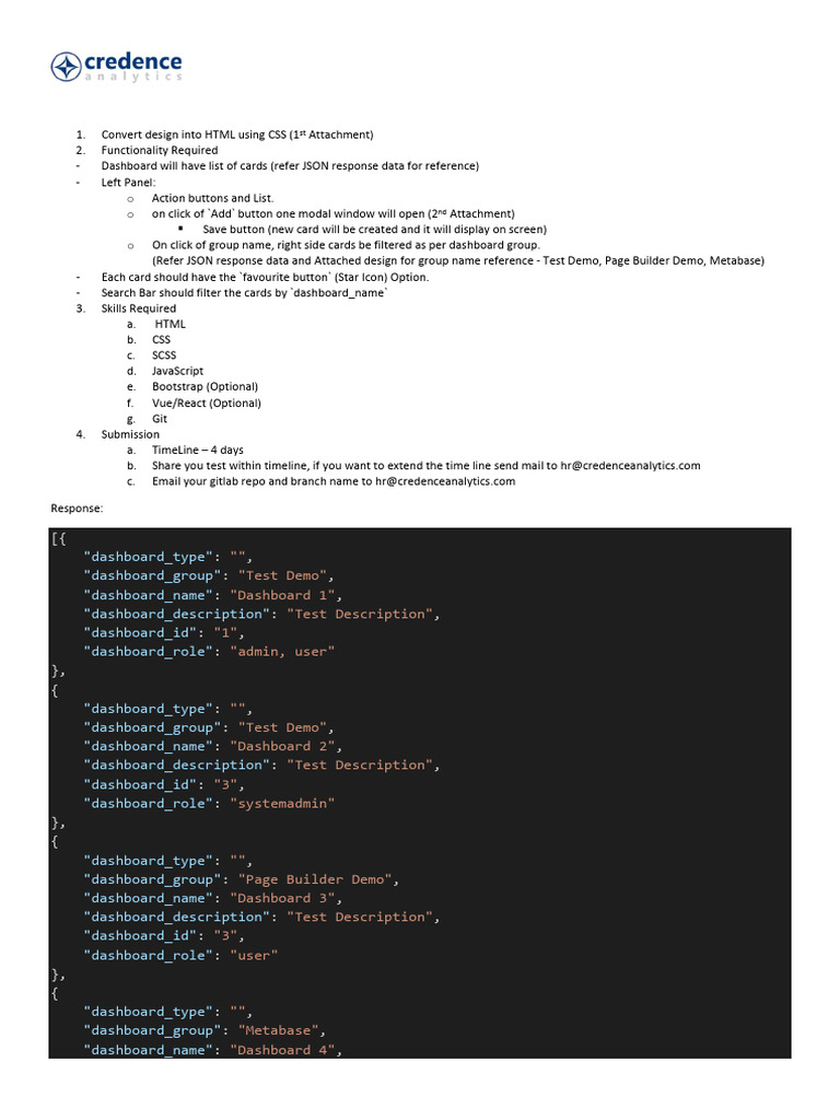 Frontend Developer - Practical Test | PDF | Games & Activities ...