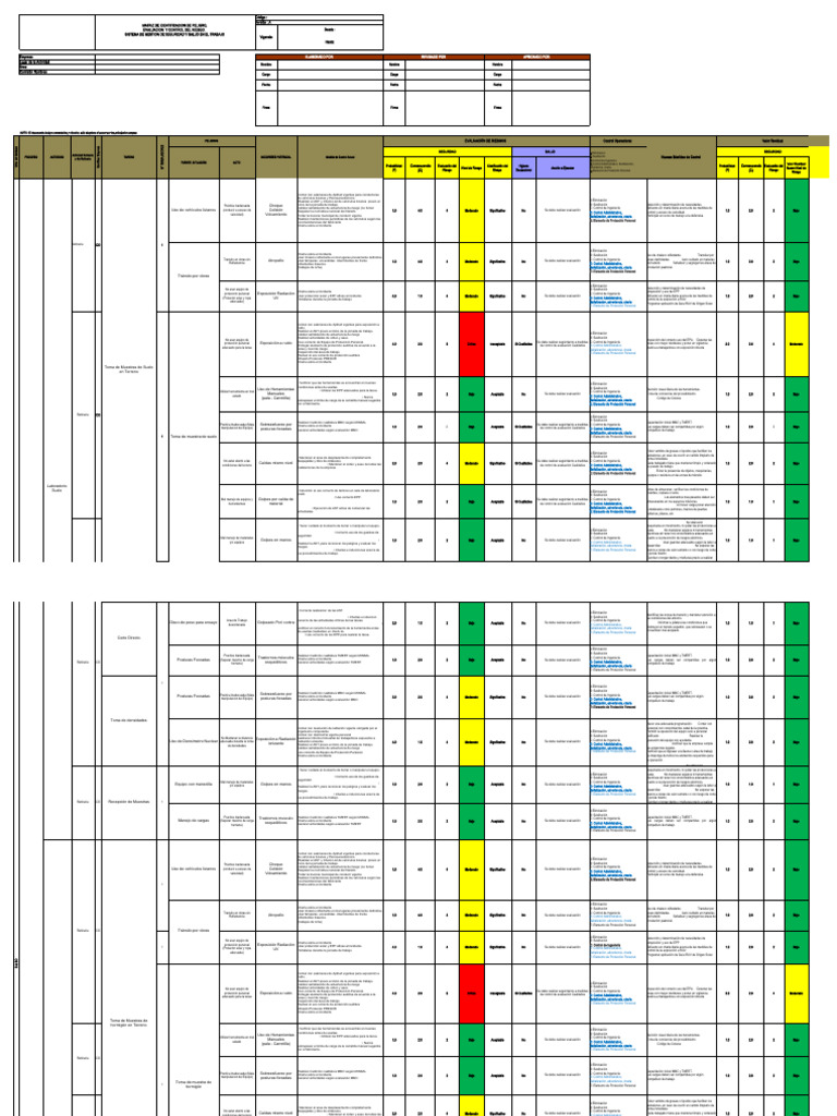 Matriz de Riesgos en Seguridad Laboral | PDF | Evaluación