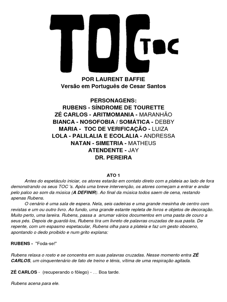 Comédia sobre Síndrome de Tourette e TOC | PDF