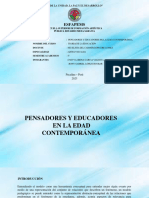 Pensadores y Educadores en La Edad Contemporánea