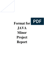 JAVA Project Report Format