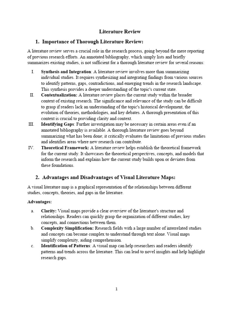Thorough Literature Review PDF Literature Review Theory