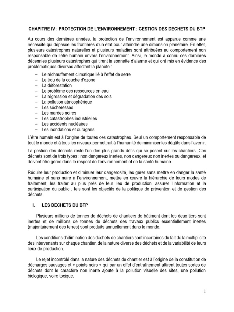 Gestion des déchets du BTP et environnement | PDF | Maison et jardin | Art