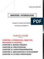 Chap I - Hydrologie, Objectis, Méthode Et Moyens