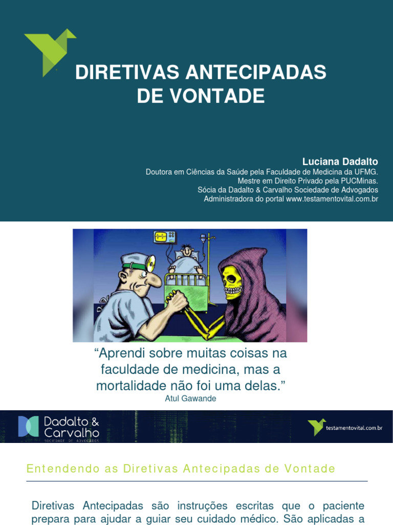 Diretivas Antecipadas de Vontade Dra Luciana Dadalto | PDF