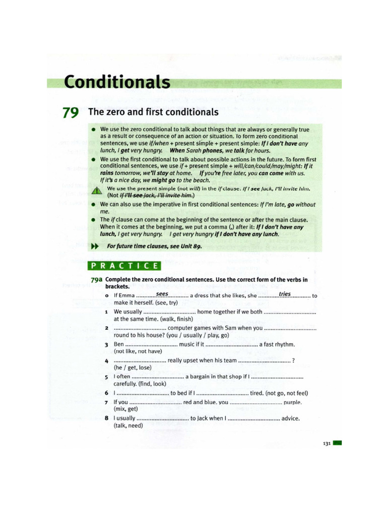 Zero and First Conditionals | PDF