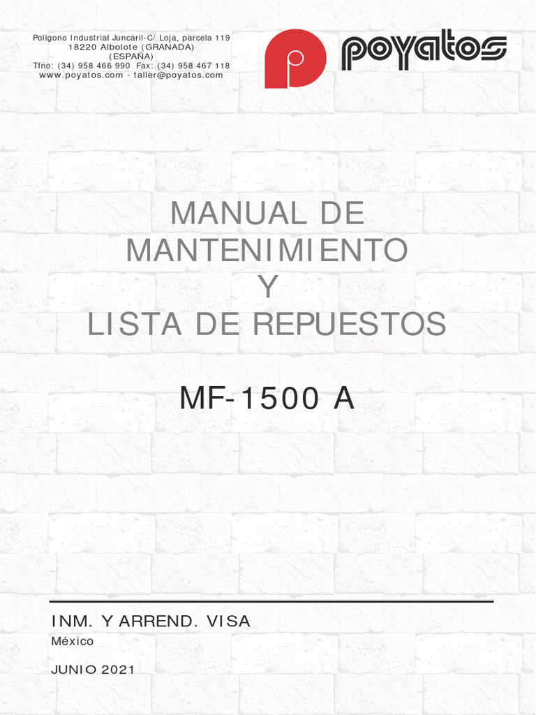 MF1500 A 2 Tr. 90 PDF Rodamiento (Mecánico) Lubricante