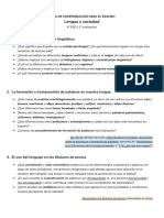 Lista de Comprobación para El Examen (LENGUA Y SOCIEDAD)