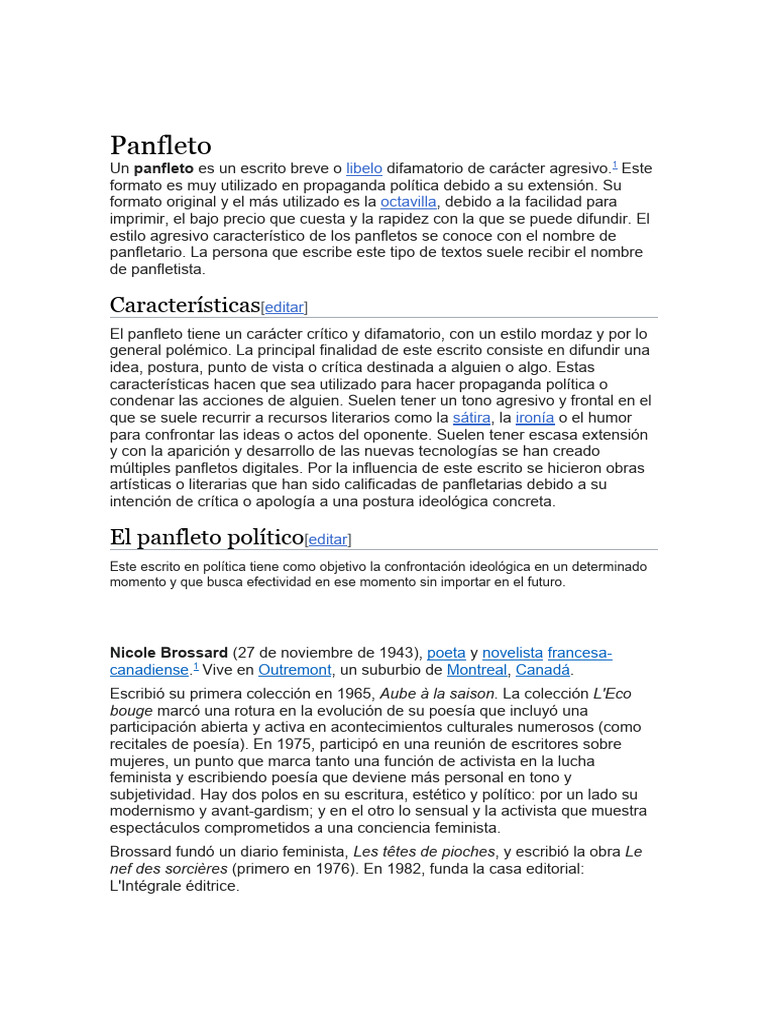 Características del panfleto político | PDF | Parodia