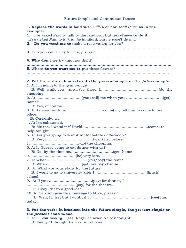 Future Tenses Pdf Grammatical Tense