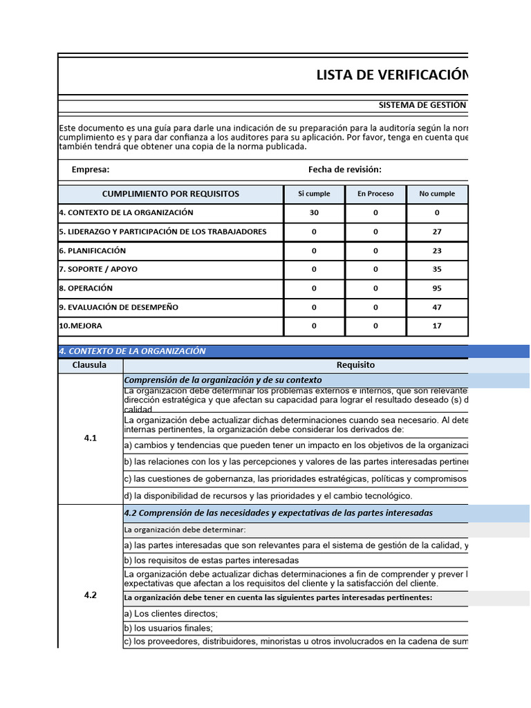 Check List Iso 9001 | PDF