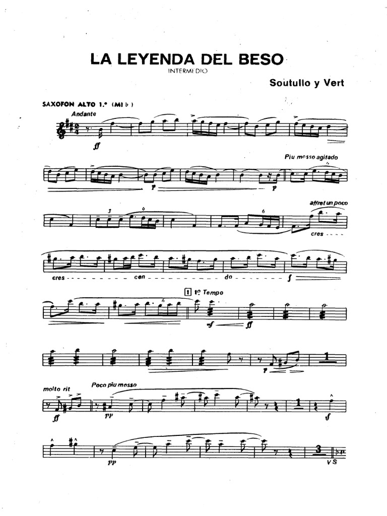 La Leyenda Del Beso. Saxo Alto 1º PDF