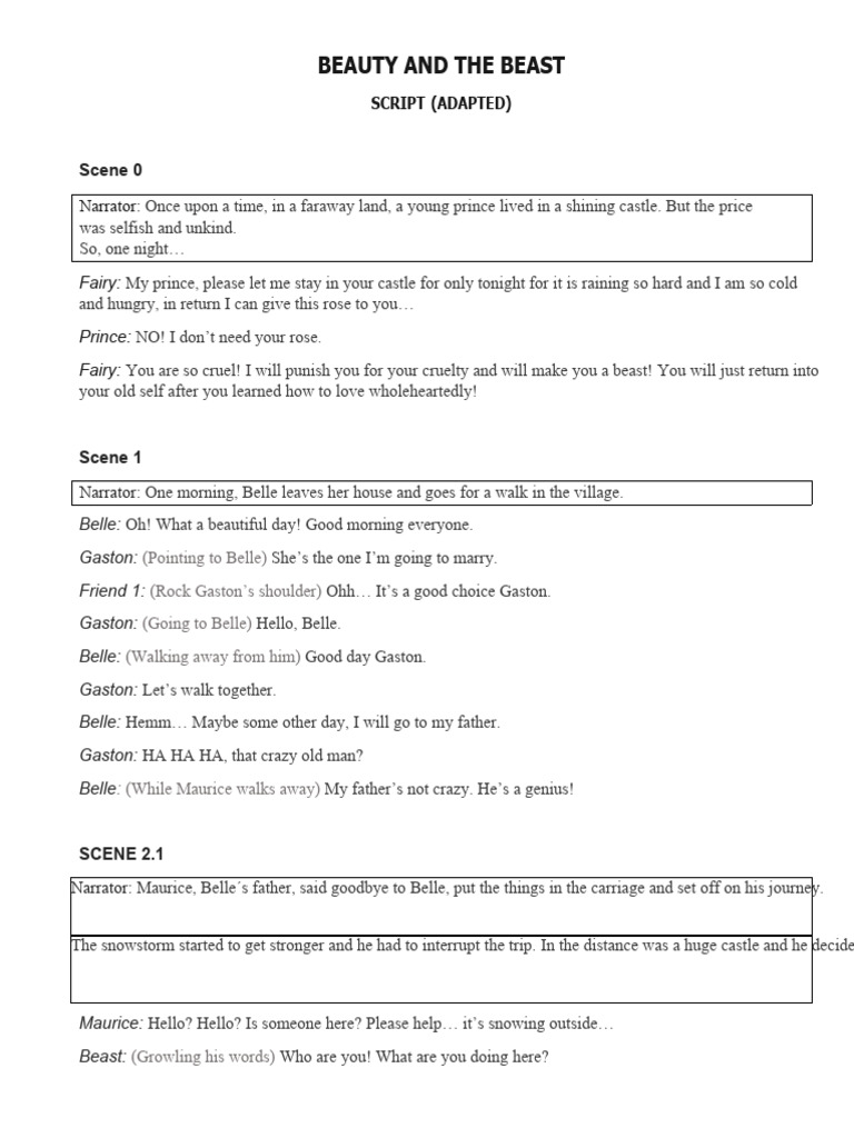 Beauty and The Beast Script PDF