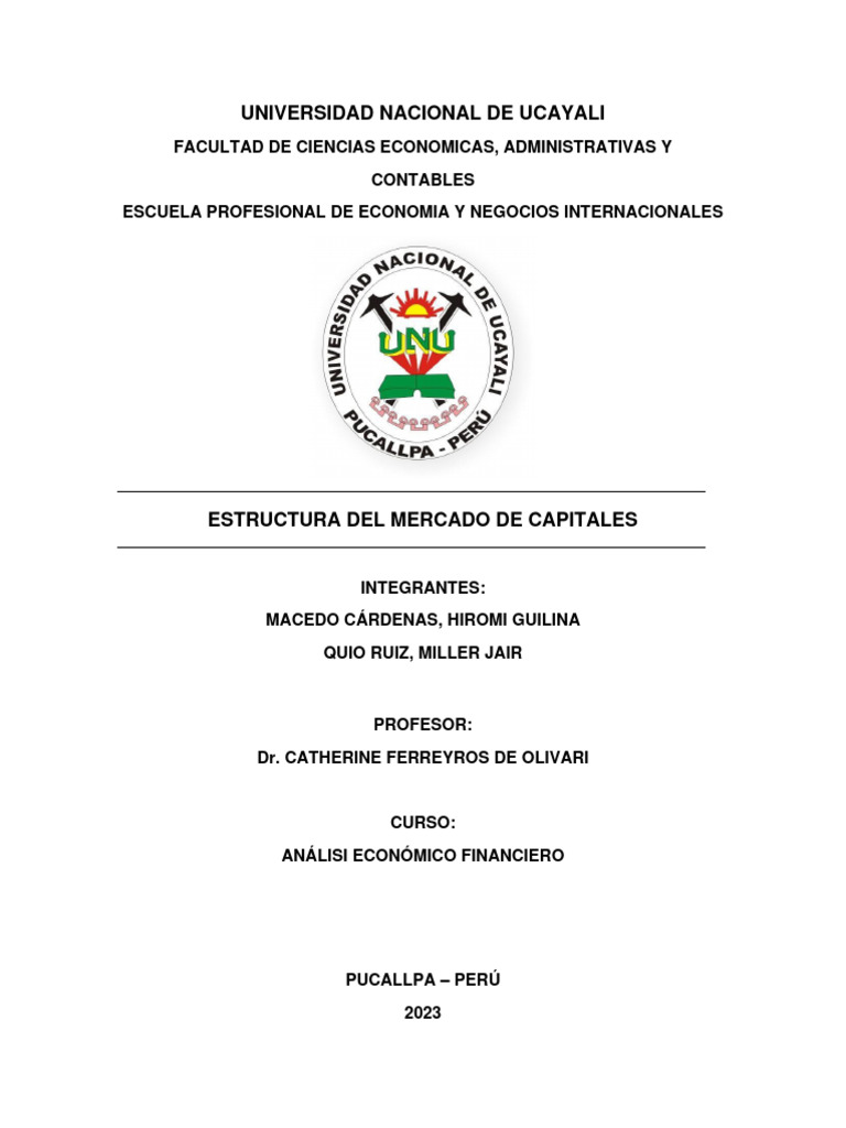 Grupo 2 - Estructura Del Mercado de Capitales | PDF