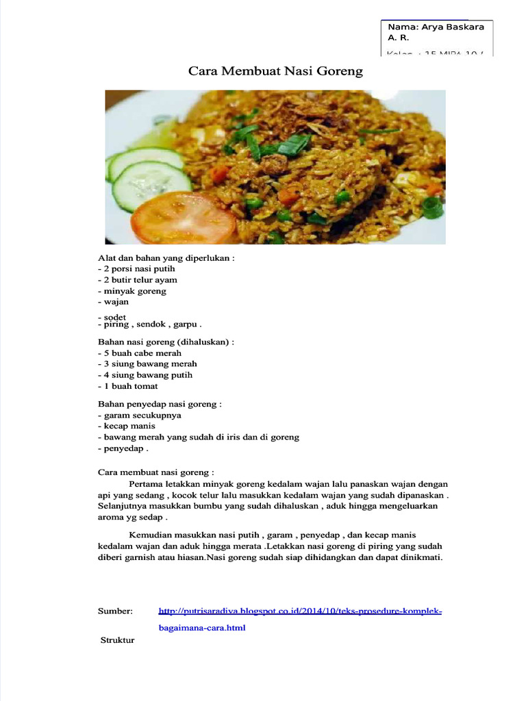 PDF Cara Membuat Nasi Goreng - Compress | PDF
