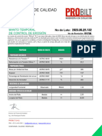 Certificado de Calidad Agromanto Empradización MAUTE 3