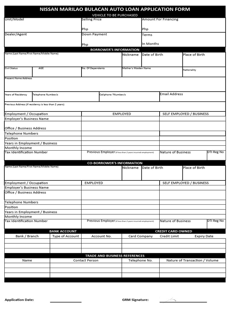 Blank Application 2024 PDF