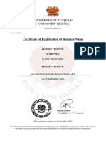Certificate of Registration of Business Name