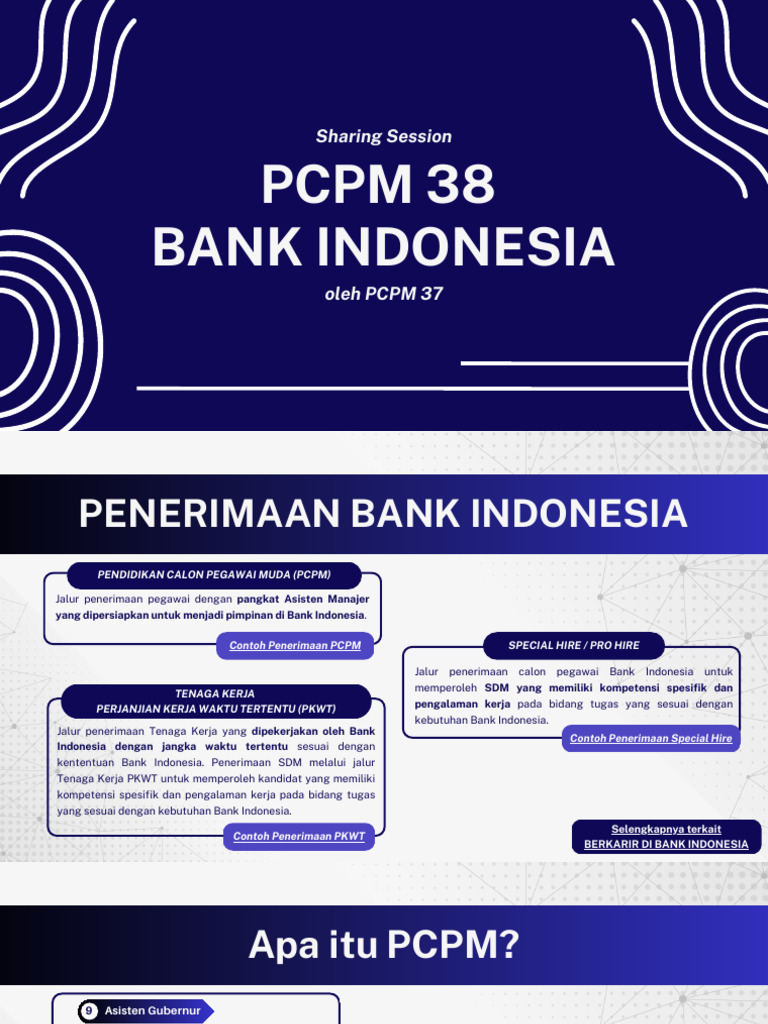 Panduan Seleksi PCPM Bank Indonesia | PDF