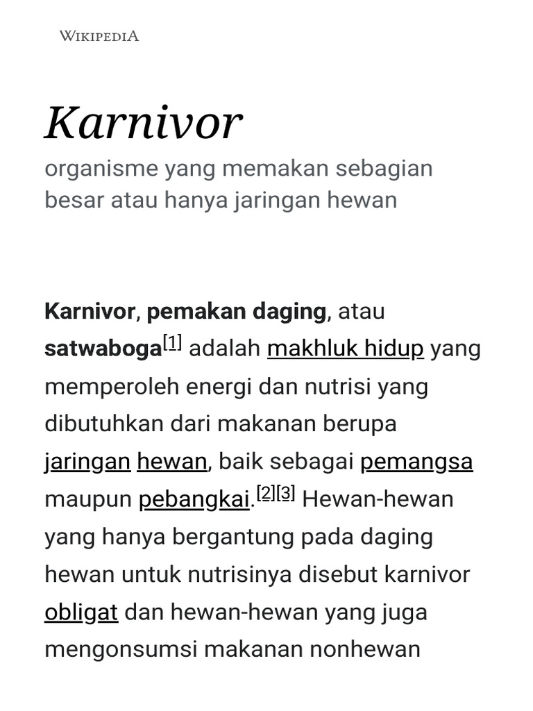 Memahami Karnivor dan Jenisnya | PDF | Sains & Matematika