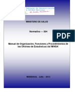 Normativa - 094 'Manual de Organización, Funciones y Procedimientos de Las Oficinas de Estadísticas Del MINSA'